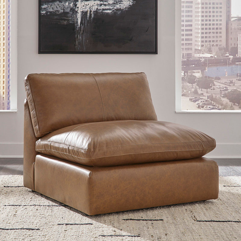 The best sales on Emilia Caramel Armless Chair Outlet - only at ...